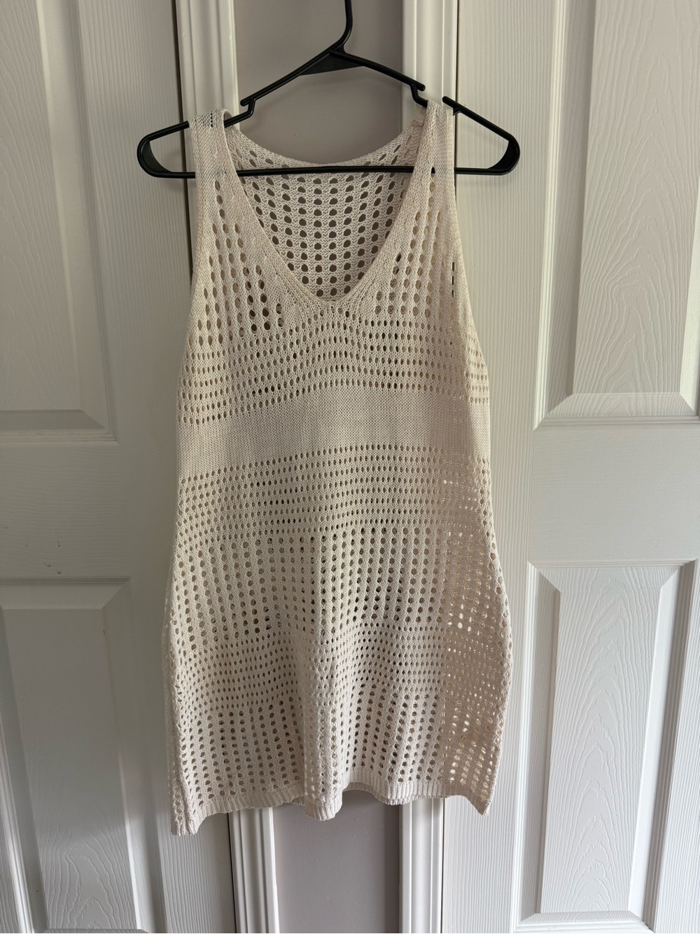 Women's Cream Crochet Tank Dress